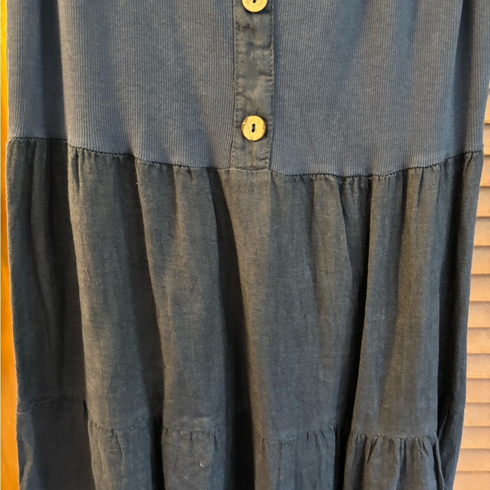 Splendid Iris navy blue linen dress NWOT - Picture 3 of 5
